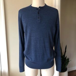 Nordstrom merino wool henley sweater sz M